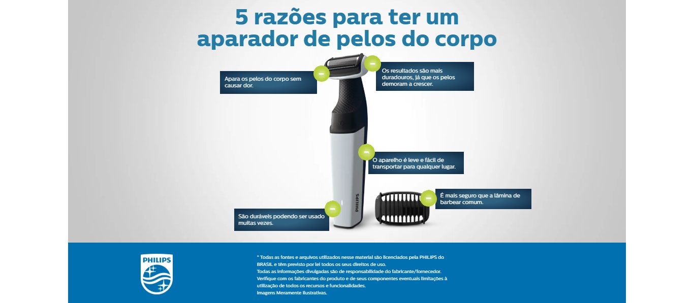 Aparador De Pelos Do Corpo Philips  Bodygroom BG3005/15 à prova d'água Preto